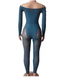 Women Off Shoulder Cut Out Long Sleeve Jumpsuit