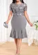 Plus Size Women Embroidered Patchwork Dress