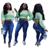 Women Casual Sexy Cut Out Long Sleeve Top