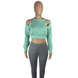Women Casual Sexy Cut Out Long Sleeve Top