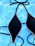 Women v-neck one-piece bikini swimwear
