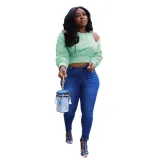 Women Casual Sexy Cut Out Long Sleeve Top