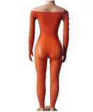 Women Off Shoulder Cut Out Long Sleeve Jumpsuit