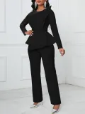 Long Sleeve Chic Mesh Patchwork Beading Slim Fit Formal Party Plus Size Jumpsuit