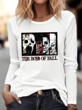 Printed Round Neck Long Sleeve T-Shirt