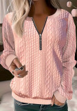 Autumn Plus Size Long Sleeve Knitting Zipper Hoodies Tops