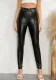 Trendy Fashion Tight Fitting Velvet Pu Leather Pants Women's Spring and Autumn Trousers