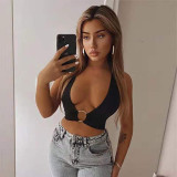 Summer women's sexy vest for women Basics sweet and cool solid color top