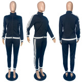 Women's Style Colorblock Casual Two-Piece Tracksuits