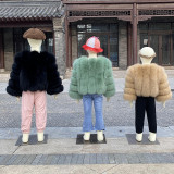 Children's Warm Patchwork Faux Fur Jacket