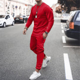 Men's long-sleeved Top and Pant sports two-piece set