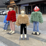 Children's Warm Patchwork Faux Fur Jacket