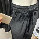 Women Fall and Winter Casual Hooded Lantern Sleeve Tops and High Waisted Wide Leg Pants Three-Piece