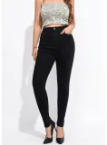 Women Casual Black Stretch Denim Pants