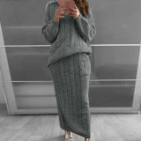 Fall and winter Women sweater and Skirt two-piece set