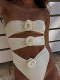 Women 3D flower one-piece swimsuit