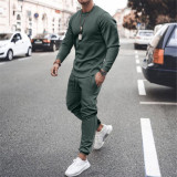 Men's long-sleeved Top and Pant sports two-piece set