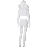Autumn And Winter Women's Long-Sleeved  Fleece Hooded Top And Trousers Two-Piece Fashion Casual Suit For Women