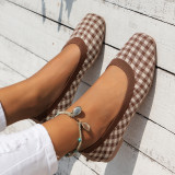 Plus Size Houndstooth Women's Casual Shoes Spring And Autumn Slip-On Retro Women's Sock Shoes