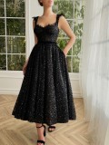 Women's Plus Size Sequined Straps A-Line Formal Party Dress