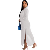 Women's Fashion Button Slit Casual Sexy See-Through Sun Protection Jacket And Shorts Two Piece Set