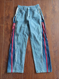 Denim Casual Trousers Fashionable Zippered Jeans On Both Sides