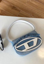 Fashionable Denim Blue Armpit Bag Single Shoulder Crossbody Handbag