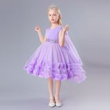 Summer Girls Evening Dress Children's Clothing Trendy Princess Dress Performance Dress Fluffy Rose Dress