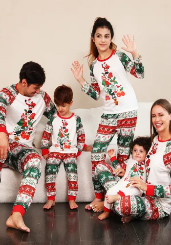Christmas Parent-Child Pajamas Set Digital Printing Parent-Child Sleepwear