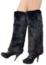 Autumn And Winter Imitation Wool Boot Covers Plush Socks Maxi Fur High Leggings Sleeves For Women