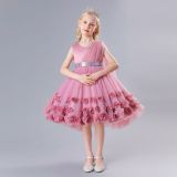 Summer Girls Evening Dress Children's Clothing Trendy Princess Dress Performance Dress Fluffy Rose Dress