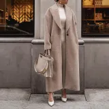 Women Autumn and Winter Warm Long Sleeve Turndown Collar Jacket