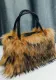 Faux fur plush handbag Faux raccoon fur handbag