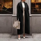 Women Autumn and Winter Warm Long Sleeve Turndown Collar Jacket
