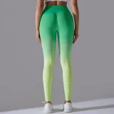 Women Seamless Knitting Candy Gradient High Waist Butt Lift Yoga Pants