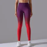 Women Seamless Knitting Candy Gradient High Waist Butt Lift Yoga Pants