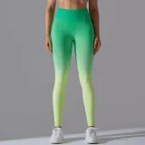 Women Seamless Knitting Candy Gradient High Waist Butt Lift Yoga Pants