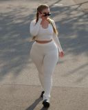 Plus Size Women Ribbed Casual Top and Pant Set