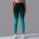 Women Seamless Knitting Candy Gradient High Waist Butt Lift Yoga Pants