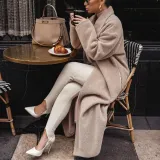 Women Autumn and Winter Warm Long Sleeve Turndown Collar Jacket
