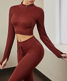 Yoga Clothing Sports Two-Piece Knitting Butt Lift Seamless Women's Suit Quick-Drying Fitness Clothing Suit For Women