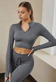 Yoga Clothing Sports Two-Piece Knitting Butt Lift Seamless Women's Suit Quick-Drying Fitness Clothing Suit For Women