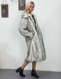 Plus Size Women Faux furry Warm Long Coat