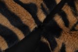 Women Autumn and Winter Leopard Faux Furry Crop Vest Jacket