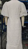 Plus Size Women Lace Embroidered Loose Shirt Dress