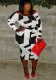 Plus Size Women Long Sleeve Printed Dress