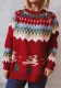 Christmas Women Raglan Sleeve Elk Christmas Tree Sweater