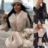 Women winter furry Faux warm jacket