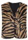 Women Autumn and Winter Leopard Faux Furry Crop Vest Jacket