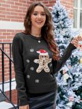 Christmas Knitting Shirt For Women Autumn And Winter Deer Embroidery Christmas Knitting Sweater